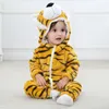 Rompers Born Baby Boy Clothing Stitch Animal Cartoon Hooded Jumpsuits Zimowe piżamie Onesies Dzieciowe nos