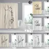 Shower Curtains 3Pcs Curtain Non-Slip Bath Mat Set Toilet Carpet Home Decoration Abstract Art Nude Bathroom Doormat