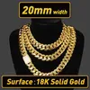 14k 18k vergoldetes Herrenarmband Iced Out Miami Cuban Link Chain Edelstahlhalskette