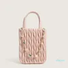 Evening Bags Spring And Summer Women Pleated Tote Bag Diamond Pearl Chain Design Women's