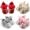 First Walkers Born Baby Girls Sequin Crib Shoes Pram Soft Sole Prewalker Anti-slip Sneakers 0-18M