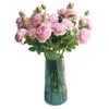 Decorative Flowers 1PC Peony Artificial Flower Western Rose Wedding Decoration Fake Living Room Table