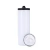 Sublimation Blanks 20oz Straight Tumbler With Handle Lids Double Wall Stainless Steel Vacuum Insulated Cup Tumblers Water Bottle