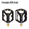 Pédales de vélo RPANTAHI Mountian Bicycle Gold Pedals 3 Roulements Plate-forme en alliage d'aluminium Poignée réglable BMX VTT Pédales Accessoires de vélo 0208