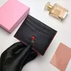 Nuevo 2024 Mini clip de tarjeta de lujo de gama alta Cartera de diseñador clásica para mujer Moda Delgada Amor Piel de cabra Hoja delgada Titular de la tarjeta de doble cara Bolso pequeño para mujer