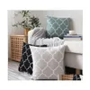 Yastık/dekoratif yastık ev dekoru işlemeli yastık er gri siyah yeşil geometrik tuval pamuk kare nakış 45x45cm sham1 dh0gs