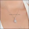 Pendant Necklaces Teardrop 3A Cubic Zirconia Necklace Jewelry For Women Elegant Cz Micro Pave 925 Sier Bride Bridesmaid Wedding Jewe Dh6Kc