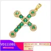 Charms Zhukou Gold Sier Color Cross Pendant Green Crystal For Women Handmade Necklace Jewelry Accessories Wholesale Vd1110 D Dhqvc