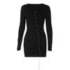 Casual Dresses for Women2023 Elegant Woman's Evening Dress Set Y2k Tie Miniskirt Party Sexig Night Club Girl Black