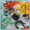 Bands anneaux pour femmes Agate Natural Jade Men de mariage Love Christmas Gifts Bijoux Gemstone Ring Drop Livrot Bijoux DHSB3