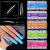 Falska naglar 240 st/ruta 3xl Clear Square/Coffin Nail Tips extra lång Nej Curve Fake Finger Press On Manicure Salon Acrylic