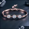 Chaîne à maillons Fashion18K Bracelet plaqué or rose 7 mm 9 mm Cz Zircone cubique réglable pour les femmes Ing Bijoux Cadeau Drop Deliver Dhgoi