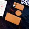 3 Pieces Designer Phone Cases Coin Purse Wallet Suit for iPhone 14 Pro Max 14Plus 13 11 12 X XS XR 8P Shell Handbag Card Pocket Back Cover Airpod Wireless Earphones Case