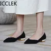 Dress Shoes Autumn Women Flats Pearl Heeled Slip on Woman Ballet Pointed Toe Faux Suede Ladies 230208