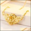 H￤nge halsband blommor h￤ngen med kedjehalsband f￶r kvinnor smycken krage fest g￥va guld droppleverans dhc45