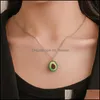 Pendant Necklaces Fruit Avocado Earrings Dangle Necklace Keychain Set For Women Girl Creative Soft Y Cute Charms Party Gifts Drop De Dhavy