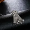 Pendant Necklaces LXOEN Hot Fashion Tassel Long Necklace with Cubic Zirconia Crown Necklaces For Women 2017 Statement Crystal Jewelry collares G230206