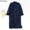 Męskie szaty męskie bawełniana odzież snu letnia bawełniana jesienna nocna para japońskie tradycyjne ubranie męskie kimono yukata długa koszulka nocna 230207
