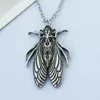 Kedjor 12st Wicca Witchy Halloween Scary Pagan Death Skull Moth Cicada Pendant Halsband Gotiska djuramulettsmycken för gåva