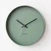Wandklokken Groene klok Noordelijke moderne ongedefinieerde creatief metalen kantoorontwerp Horloge Murale Room Decoratie