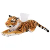 46CM Simulation Tiger & Leopard Tissue Box Plush Toys Stuffed Animal Dolls for Room Car Sofa Paper Holder Napkin Case Gifts LA513