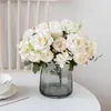 Dekorativa blommor 3st Silk Peoy Hydrangea Autumn Wedding Bridal Garden Roses Arch Chile Decor inomhusinredning för Home Artificial