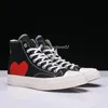 جميع حذاء CDG Canvas تلعب الحب مع Eyes Hearts 1970s 1970s Big Eyes Beige Black Classic Disual Skateboard Sneakers Designer B9