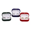 Geschenkomschakeling 1 PCS 7,5x4x3.5cm paar ring flanelet eenvoudige diamant rood/groen/marine bule/grijze sieradenverpakkingsdoos