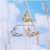 Charms Stainless Steel 25 36 Peach Heart Butterfly Combination Pendant Couple Charm For Diy Jewelry Accessoriescharms Drop Del Dhkbp