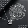 Pendant Necklaces 100 Languages I Love You Necklace Women Copper Heart Memory Projection Neck Chains Fashion Jewelry 829 Q2 Drop Del Dhwfj