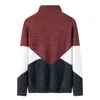 Męskie koszule 2023 jesienne zima koreańskie luźne proste dopasowanie kolorów swobodny wysoki szyja męski sweter wszystko mecz