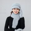 Chapeaux écharpes gants ensembles hiver femmes chapeau écharpe trois pièces ensemble garder au chaud coupe-vent femme élégante belles casquettes russes