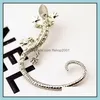 Clip-on schroef terug CIP op oorbellen mode steeg ear manchet luxe elegant ros￩goud overdreven Gecko Lizard stud druppel levering dhxd3