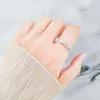 Bröllopsringar 2023 Trendy Open Copper Twist Love Heart White Zircon Ring For Women CZ Stone Poymer Lover's Gift Anillos Mujer