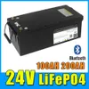 24V 100AH ​​200AH LIFEPO4 Аккумулятор с Bluetooth BMS Водонепроницаемый корпус ЖКД солнечная батарея RV Late Яхта