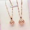 Chains Purple Gold Hollow Bead Necklace Plated 14K Rose Simple Pendant Classic Design Party Jewelry For GirlfriendChains