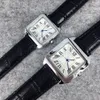 2021 Drop Man Kobiety oglądają wysokiej jakości klasyczne zegarki modowe skórzane czarne brązowe dama na rękę luksusowy kwarc WATC309O