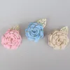 Decoratieve bloemen 5Pieces/tas formele gelegenheid corsage handgemaakte maat 4.5 cm stof rozen bruiloft boutonniere feest prom broche kleding