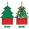 Decorações de Natal Qualidade Tree Felt Diy Fabric Calendário de advento com bolsos e ornamentos para crianças Presentes de natal Ano