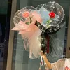 Bal￣o Rose Bouquet Novidade iluminando Bobo Ball Set Wedding Glow Bubble Balloons com luzes de cordas para meninas do Dia dos Namorados Crestech Crestech
