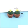 Autres 20pcs Composants de résine Réaliste Mini Artificielle Charnue Cactus Plante Micro Paysage Décoratif Figurines Miniatures DIY En Pot G Dhzwf