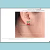 Boucles d'oreilles en gros Promotion coréen rouge cerise cristal strass feuille goutte femmes déclaration livraison bijoux Dhtvc