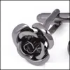 Boutons de manchette et pince à cravate Ensembles de boutons de manchette Yoursfs Rose pour hommes Valentines Cadeau Fleur Mariage Bar Boutons de manchette624 T2 Drop Livraison Jewe Dhc42