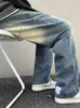 Men s Jeans Foufurieux Baggy Fashion Retro Casual Wide leg Streetwear Loose Hip Hop Straight Denim Pants s Trousers 230207
