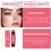 Famtastic Cream Blush Stick with Brush Waterproof Long Lasting Face Blusher 3 In 1 Cheek Blush & Lip Tint & Eye Shadow Makeup