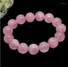 Pulseras con cuentas de cristal rosa natural, cuentas de piedras preciosas finas, joyería para mujeres, regalos con certificado de gota