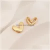 Charms 3st Gold Plated Brass Hollow Hearts Pendants Connector f￶r smycken som g￶r diy ￶rh￤ngen halsband hantverk materialcharms dhsdw