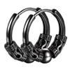 Hoopörhängen Huggie Fashion Male Domineering Personlighet Dragon Mönster National Style Titanium Steel 304 Round Wire