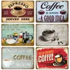 Kaffemetallskylt retro kaffe vintage kaffe tennskylt plack metall platta väggkonst affischer för kök bar café rum pub retro järnmålning 20 cmx30 cm woo woo