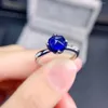 Klusterringar kjjeaxcmy fina smycken s925 sterling silver inlagd naturlig safir tjej ring support test kinesisk stil med låda